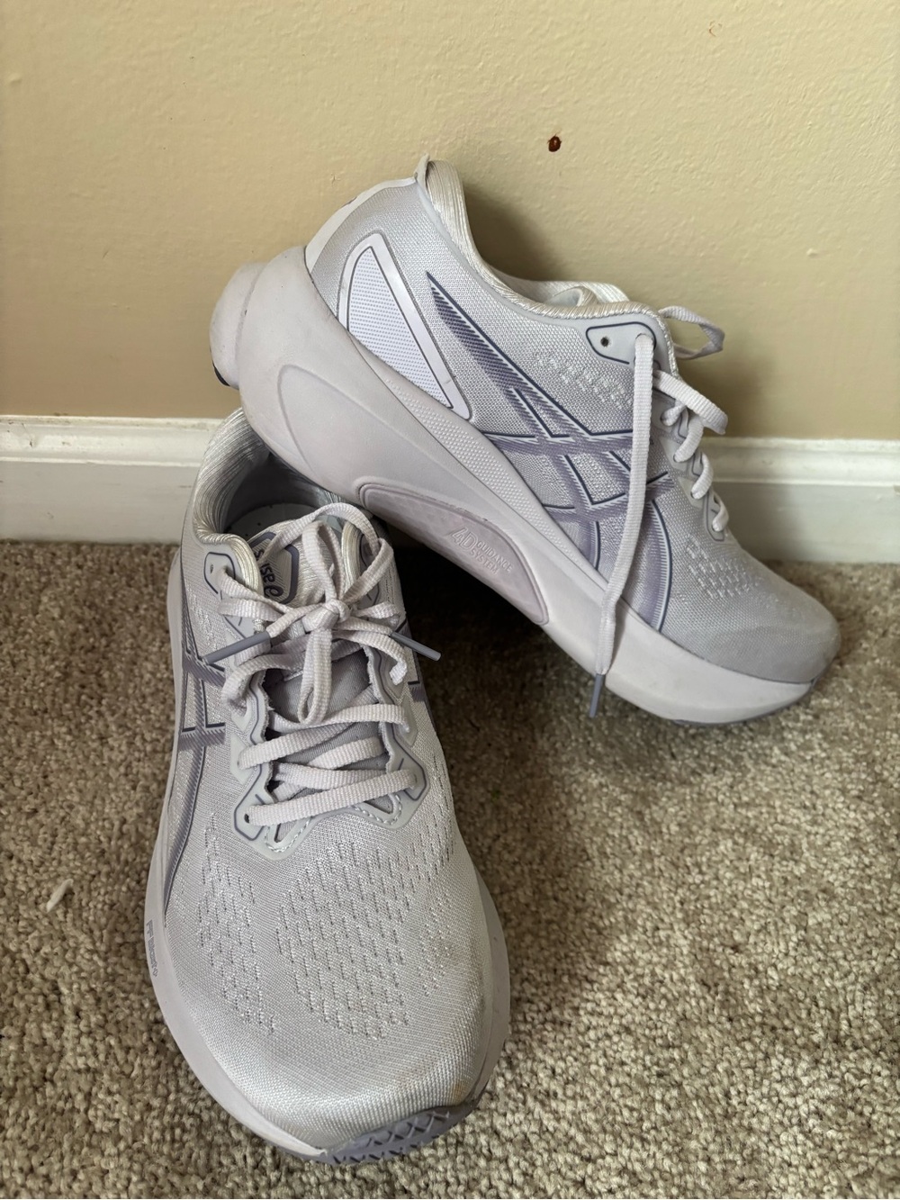 Asics Women's Running Shoes in Light Gray and Silver Accents